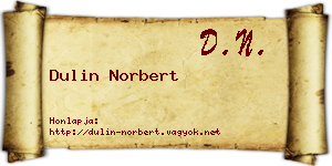Dulin Norbert névjegykártya