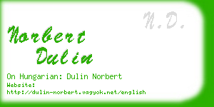 norbert dulin business card